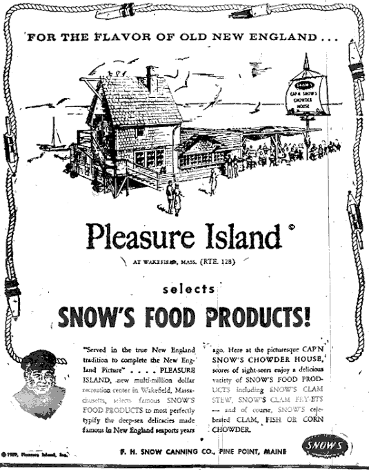 Snow's Ad, Wakefield Item, July 23, 1959