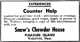 Counter Help Wakefield Item, August 24, 1959